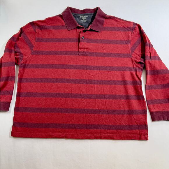 Polo St. John's Bay Men's XL Sueded Jersey Striped 2- Button Henley Long Sleeve - Picture 1 of 10